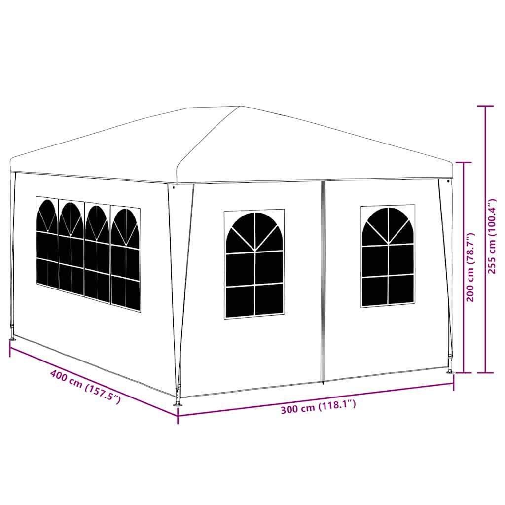 vidaXL Party Tent 3x4 m White