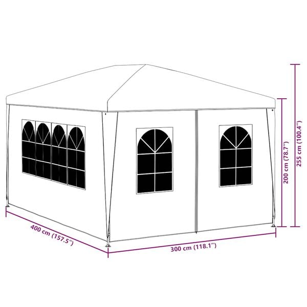 vidaXL Party Tent 3x4 m White