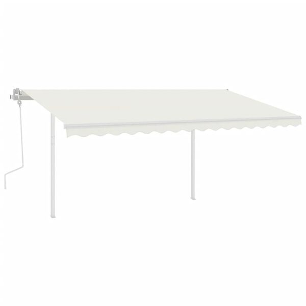 vidaXL Awning Post Set White 450x245 cm Iron