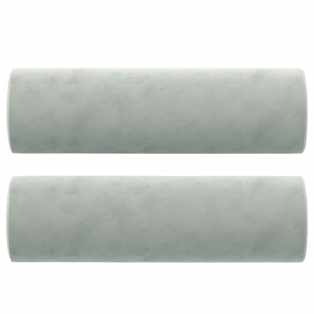 vidaXL 2-Seater Sofa with Throw Pillows Light Grey 120 cm Velvet