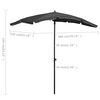 vidaXL Garden Parasol with Pole 200x130 cm Anthracite