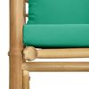 vidaXL Garden Sofa with Green Cushions Bamboo