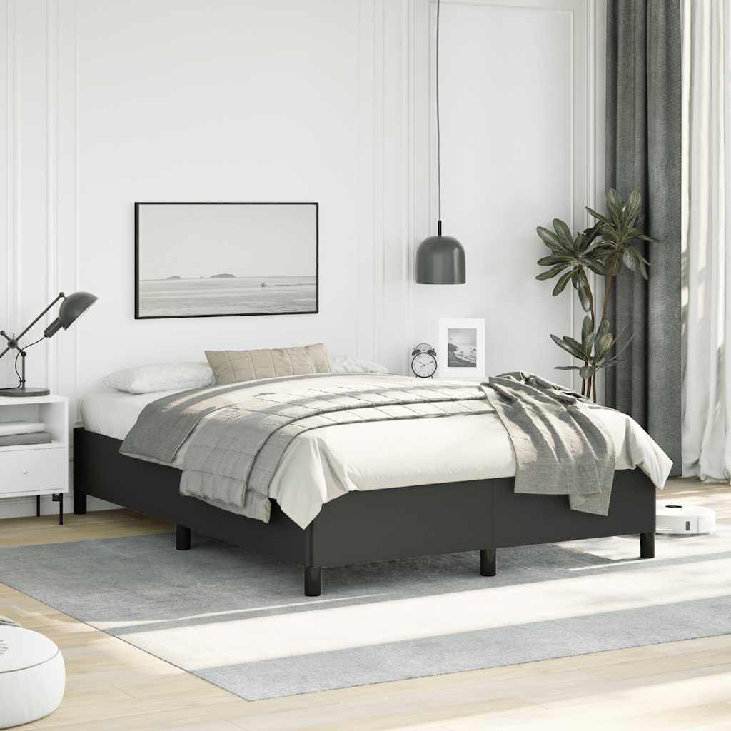 vidaXL Bed Frame without Mattress Black 137x187 cm Double Faux Leather
