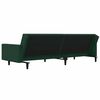 vidaXL 2-Seater Sofa Bed with Two Pillows Dark Green Velvet