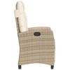 vidaXL Reclining Garden Chair with Footrest Beige Poly Rattan