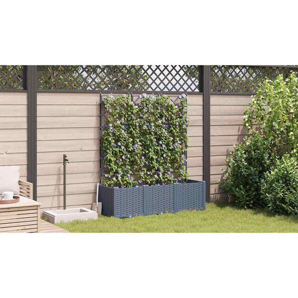 vidaXL Garden Planter 3 pcs LiGht Grey 120 x 40 x 143 cm Steel