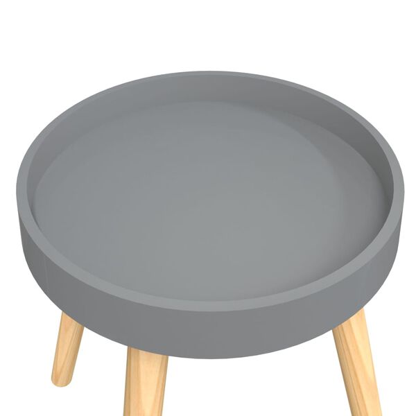 vidaXL Side Table Grey 38x38x40 cm Engineered Wood&Solid Wood Pine