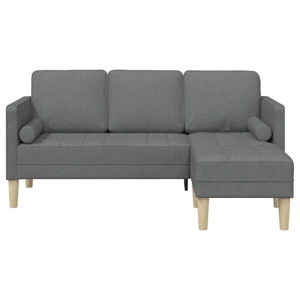 vidaXL Sofa Set with Cushion Dark Grey Polyester