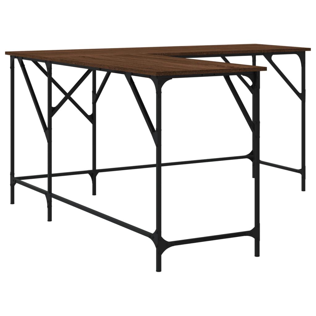 vidaXL Desk Brown Oak 149x149x75 cm Engineered Wood