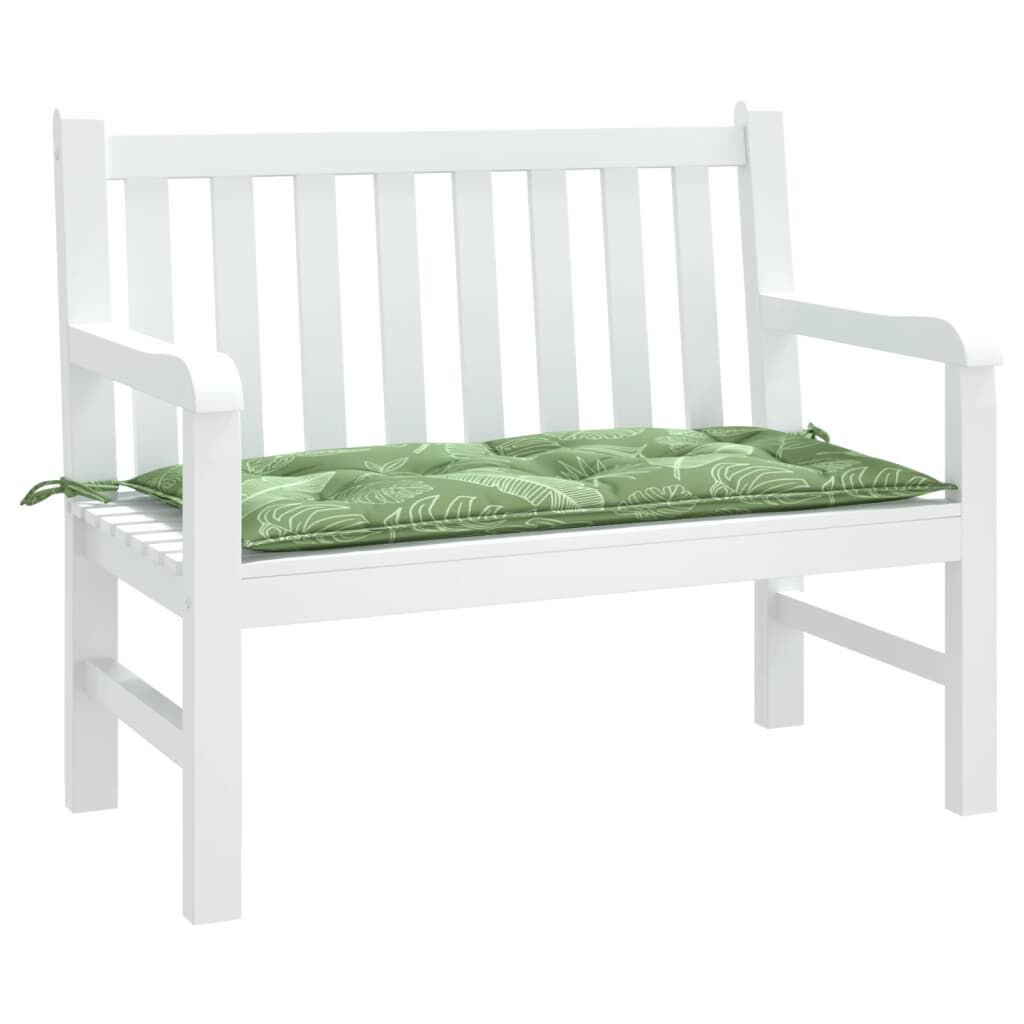 vidaXL Garden Bench Cushion Leaf Pattern 100x50x7 cm Oxford Fabric
