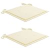 vidaXL Garden Chairs 2 pcs with Cream Cushions Solid Teak Wood