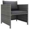 vidaXL 4 Piece Garden Sofa Set with Cushions Poly Rattan Grey