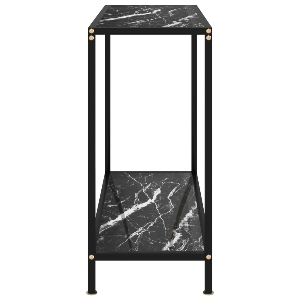 vidaXL Console Table Black 80x35x75 cm Tempered Glass