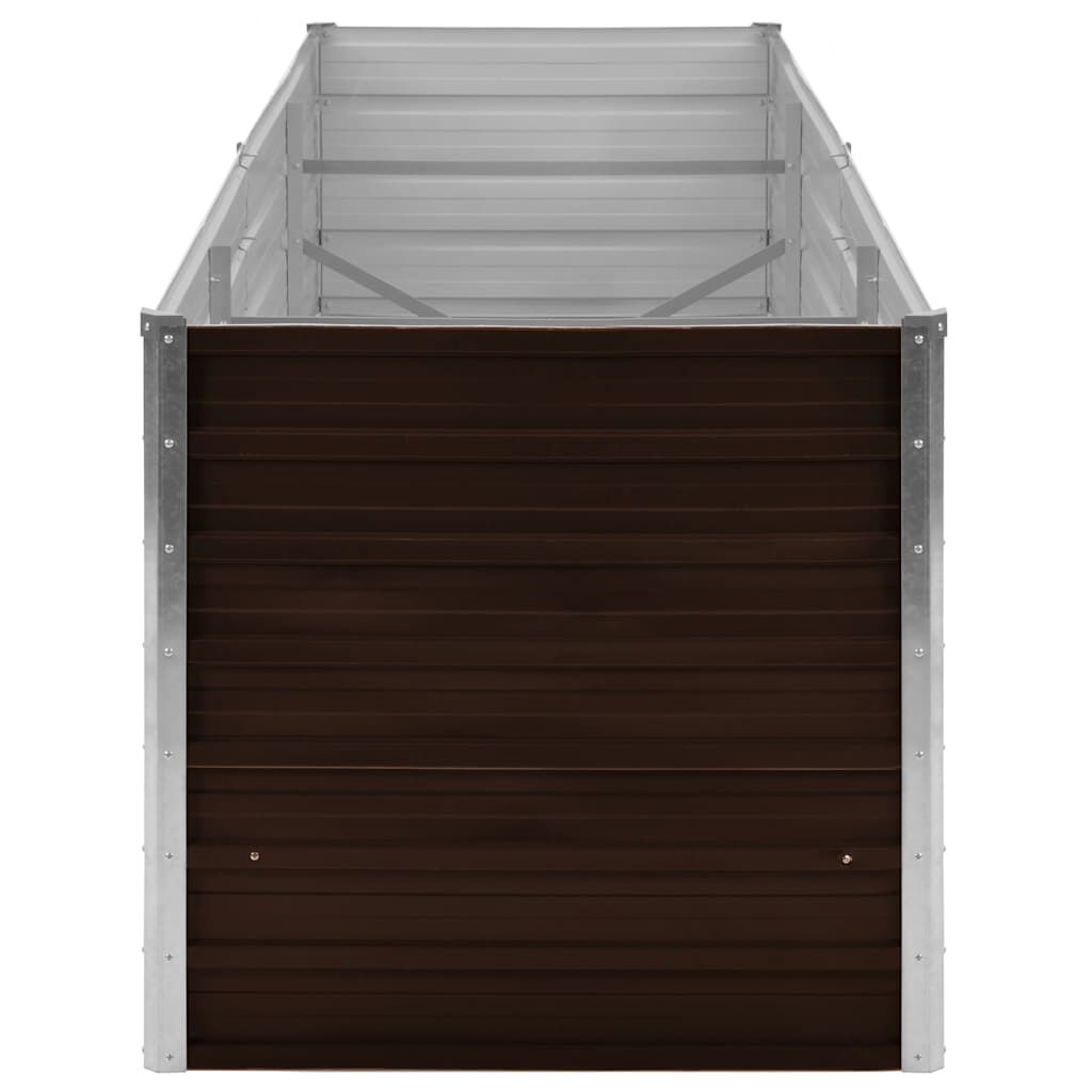vidaXL Garden Raised Bed Brown 240x80x77 cm Galvanised Steel