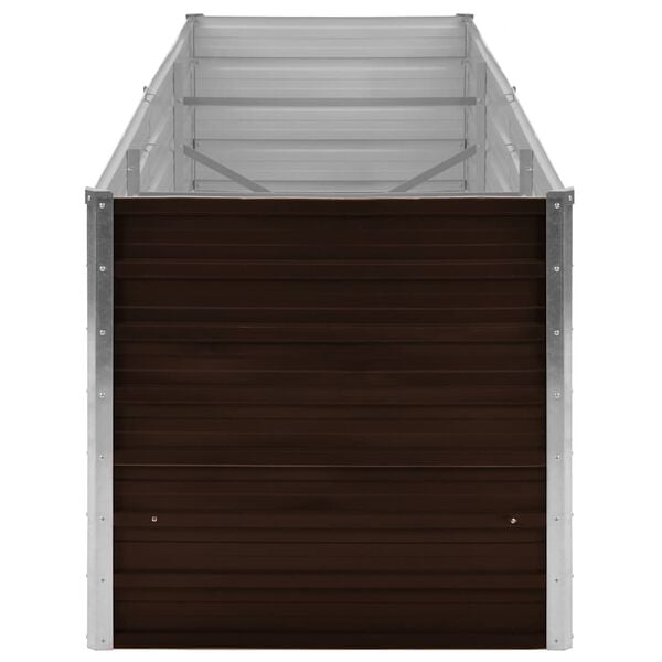 vidaXL Garden Raised Bed Brown 240x80x77 cm Galvanised Steel