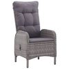 vidaXL 3 Piece Garden Bistro Set Poly Rattan and Glass Grey