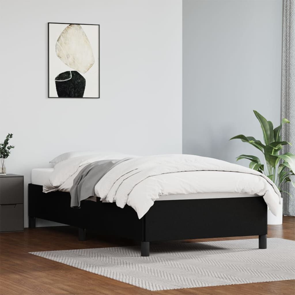 vidaXL Bed Frame without Mattress Black 100x190 cm Twin Faux Leather
