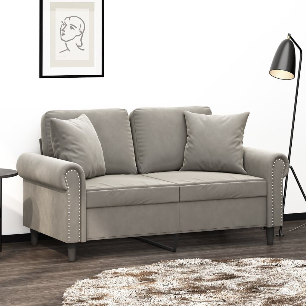vidaXL Throw Pillows 2 pcs Light Grey 40x40 cm Velvet