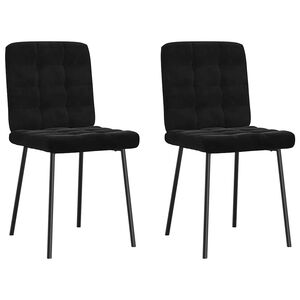 vidaXL Dining Chairs 2 pcs Black Velvet