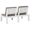 vidaXL Garden Lounge Bench with Cushion Plastic White