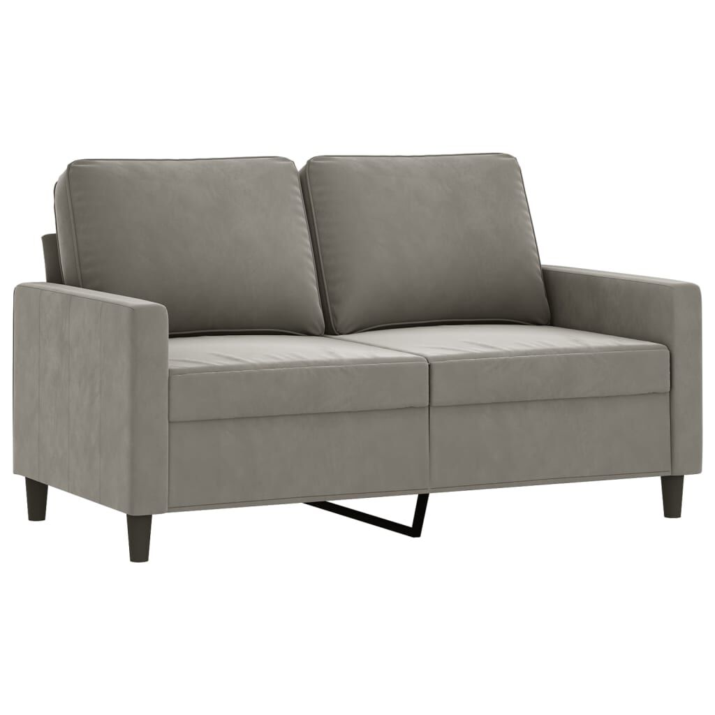 vidaXL 2 Piece Sofa Set with Cushions Light Grey Velvet