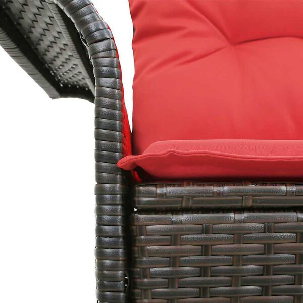 vidaXL Garden Sofa with Cushion Brown 141 x 62 x 69cm Poly Rattan