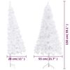 vidaXL Corner Artificial Christmas Tree LEDs&Ball Set White 150 cm PVC