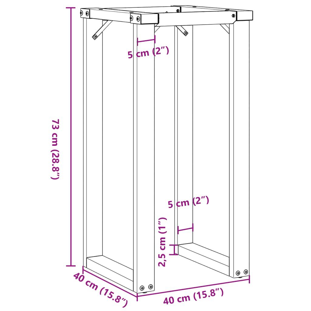 vidaXL Dining Table Legs O-Frame 40x40x73 cm Steel