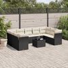 vidaXL 10 Piece Garden Sofa Set with Cushions Black Poly Rattan