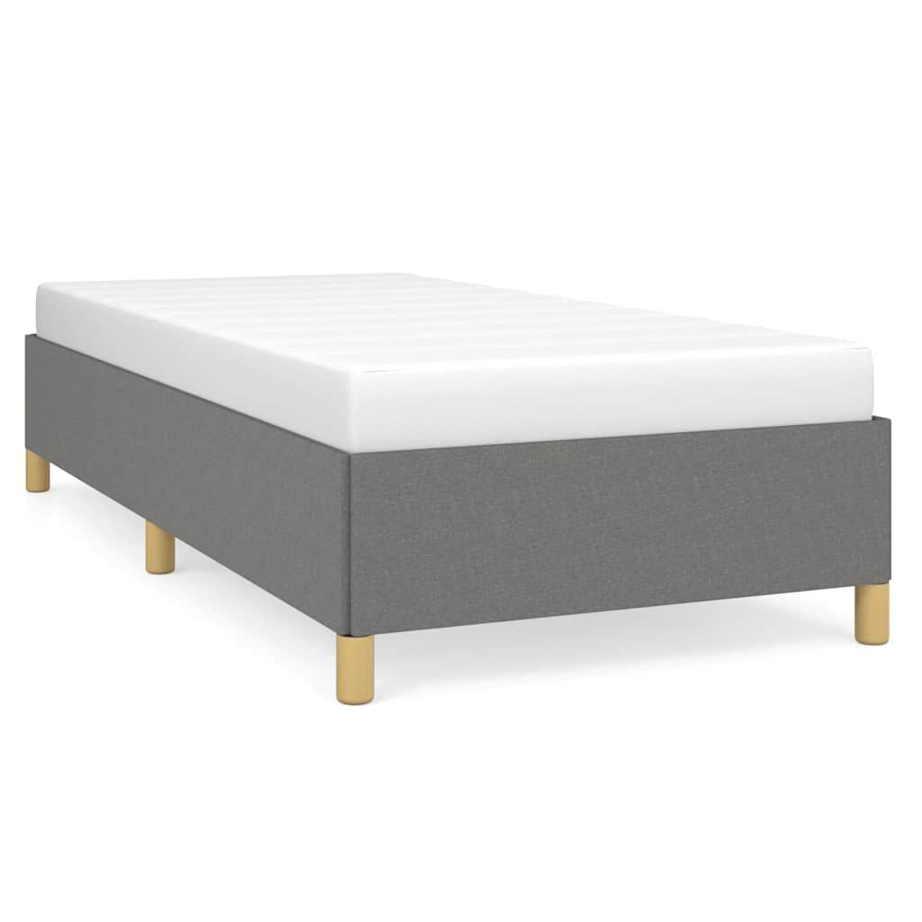 vidaXL Bed Frame without Mattress Dark Grey 100x190 cm Twin Fabric
