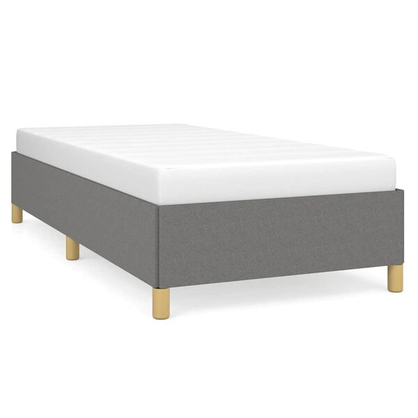 vidaXL Bed Frame without Mattress Dark Grey 100x190 cm Twin Fabric