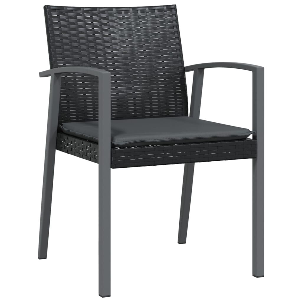 vidaXL 5 Piece Garden Dining Set with Cushions Poly Rattan and Steel