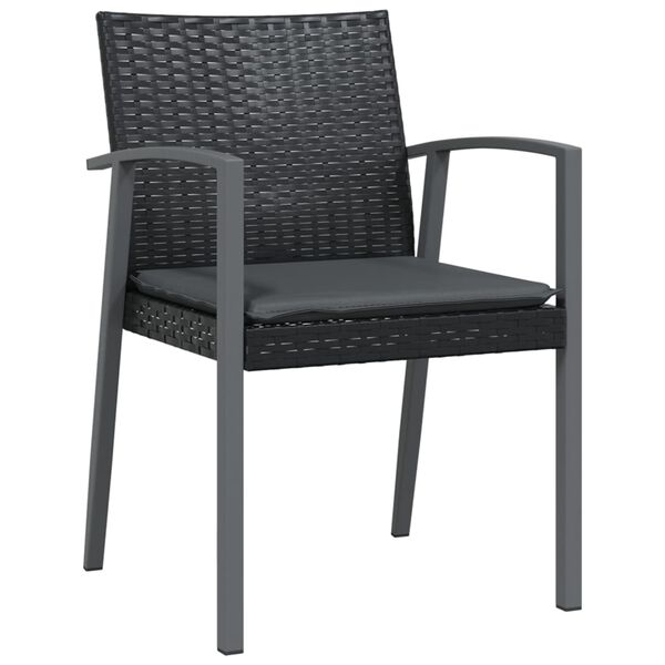 vidaXL 5 Piece Garden Dining Set with Cushions Poly Rattan and Steel