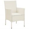 vidaXL Garden Chairs with Cushions 4 pcs Poly Rattan White