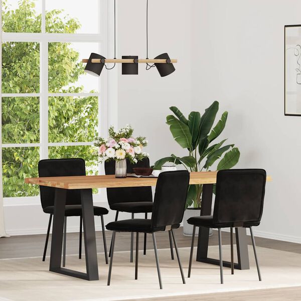 vidaXL Dining Chairs 4 pcs Black Velvet