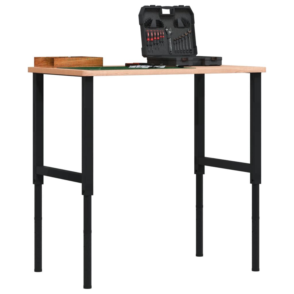 vidaXL Adjustable Work Bench Frames 2 pcs Metal 55x(69-95.5) cm Black