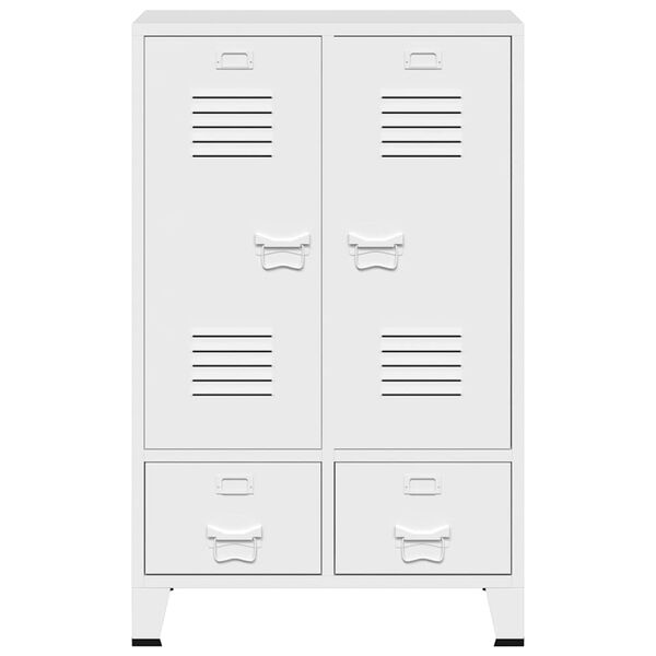 vidaXL Industrial Wardrobe White 67x35x107 cm Steel