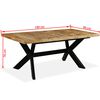 vidaXL Dining Table Solid Mango Wood and Steel Cross 180 cm