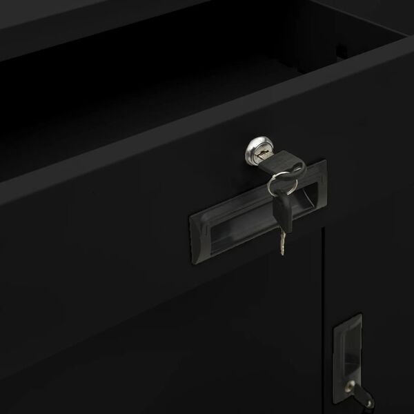 vidaXL Office Cabinet Black 90x40x102 cm Steel