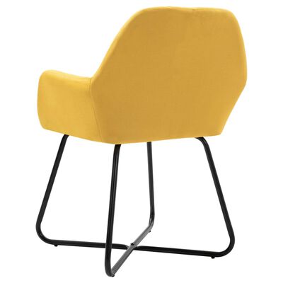 vidaXL Dining Chairs 2 pcs Yellow Fabric