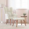 vidaXL Relaxing Chair with a Stool Cream White Velvet