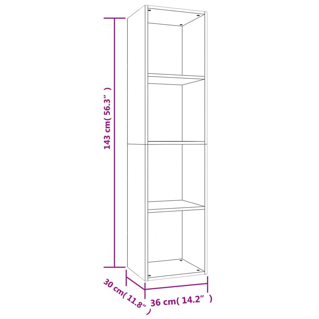 vidaXL Book Cabinet/TV Cabinet Concrete Grey 36x30x143 cm Engineered Wood