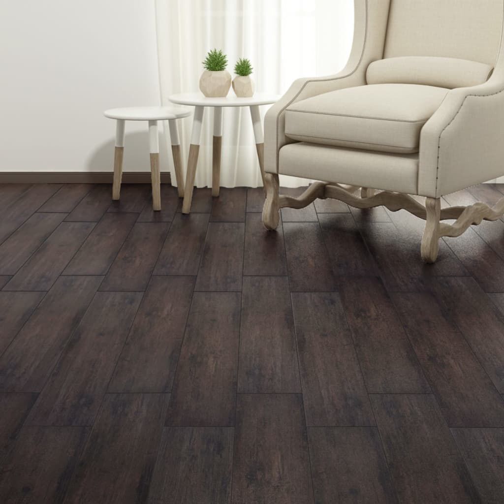 vidaXL Self-adhesive PVC Flooring Planks 5.02 m² 2 mm Dark Brown