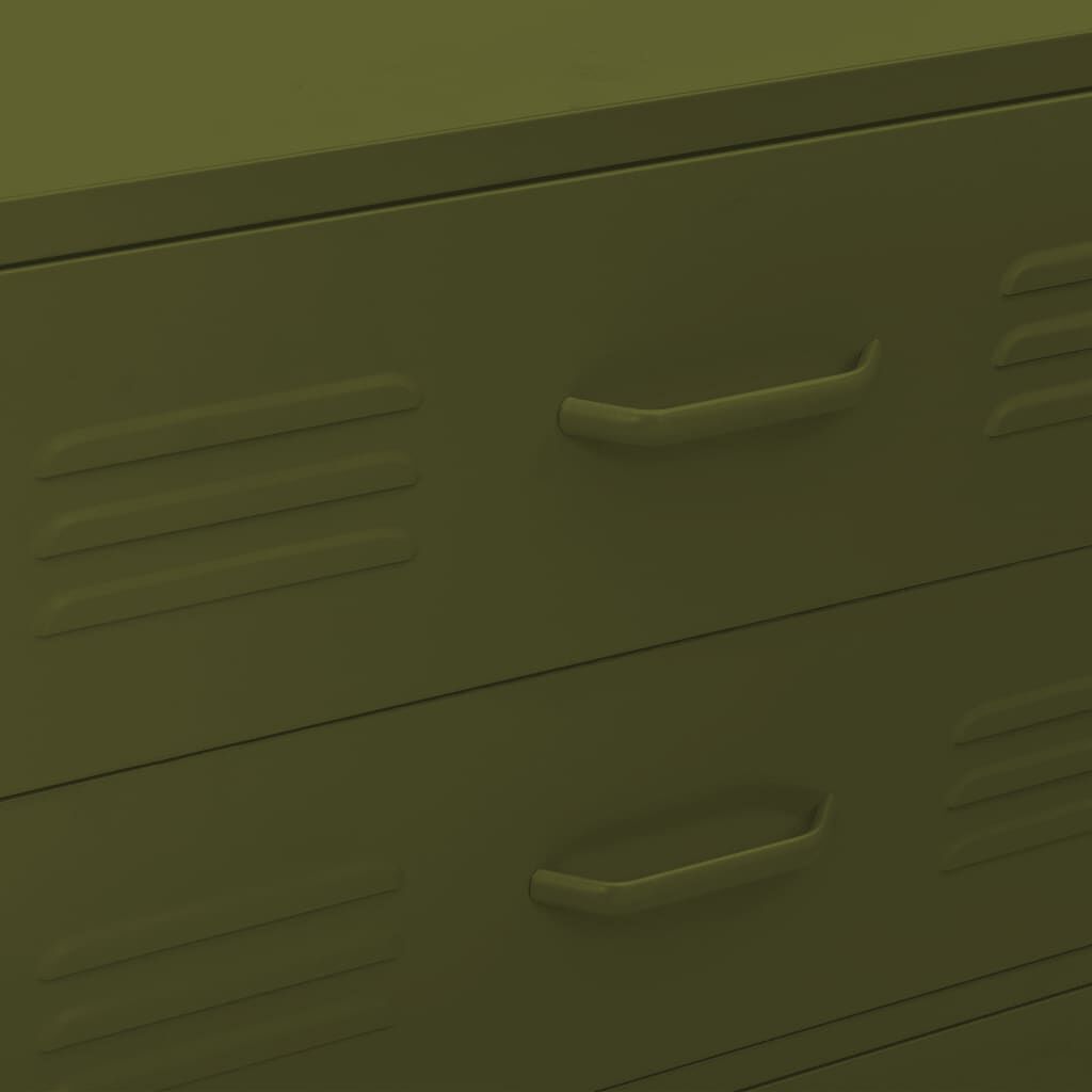 vidaXL Chest of Drawers Olive Green 80x35x101.5 cm Steel