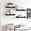 vidaXL Floating Wall Shelves 4 pcs High Gloss Black 50x23x3.8 cm MDF