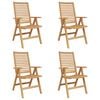 vidaXL Garden Chair 4 pcs Brown 52 x 64.5 x 108 cm Solid teak wood