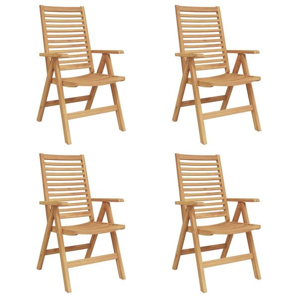 vidaXL Garden Chair 4 pcs Brown 52 x 64.5 x 108 cm Solid teak wood