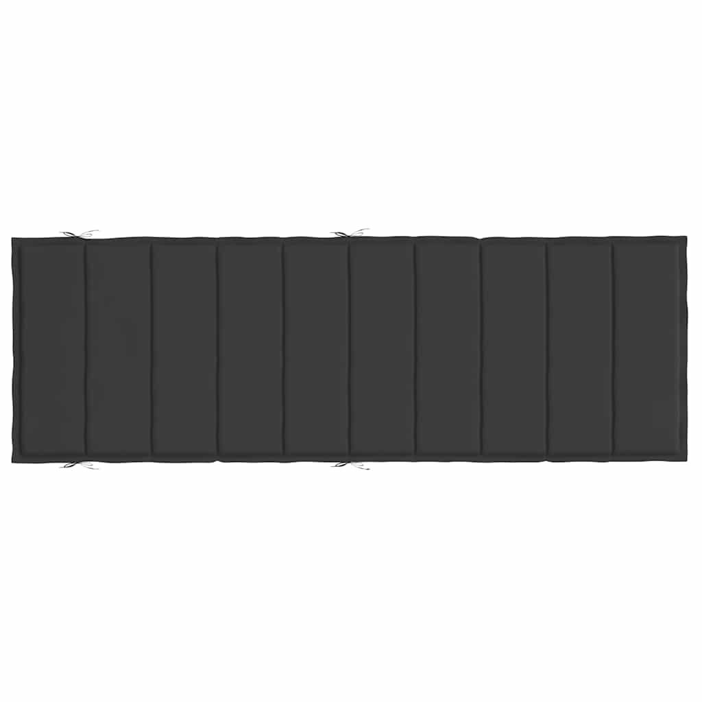 vidaXL Sun Lounger Cushion Black 186x58x4cm Oxford Fabric
