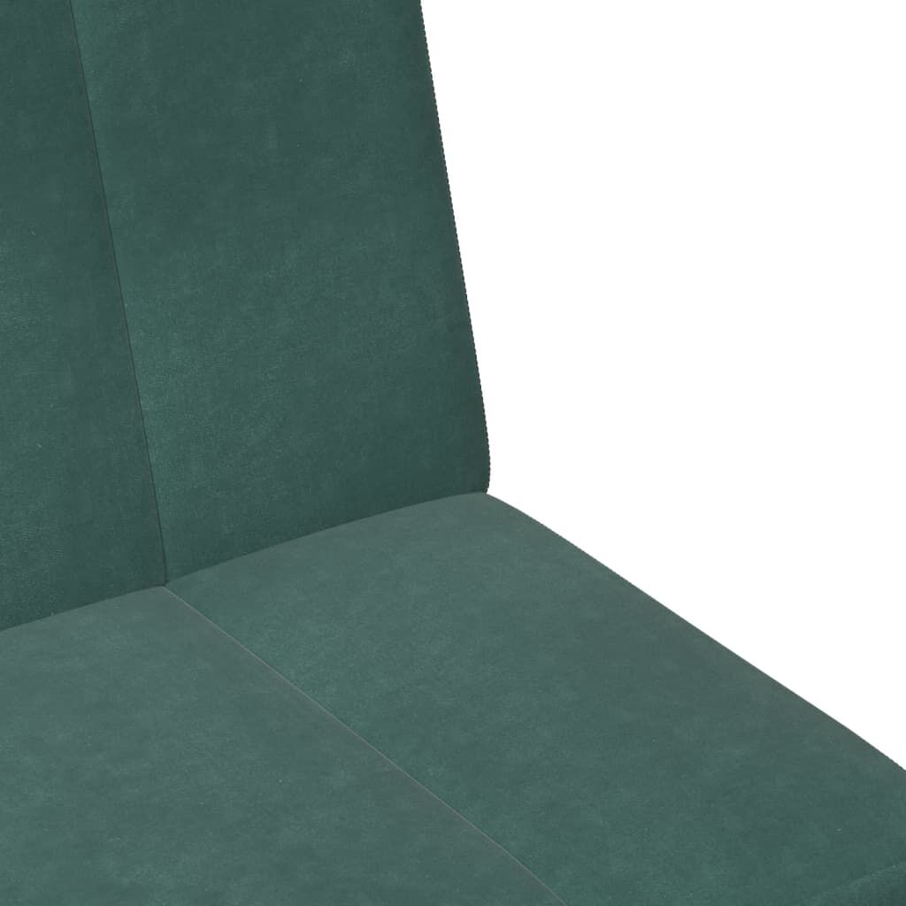 vidaXL 2-Seater Sofa Bed with Footstool Dark Green Velvet
