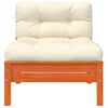 vidaXL Garden Sofa Armless with Cushions 2 pcs Wax Brown Solid Wood Pine
